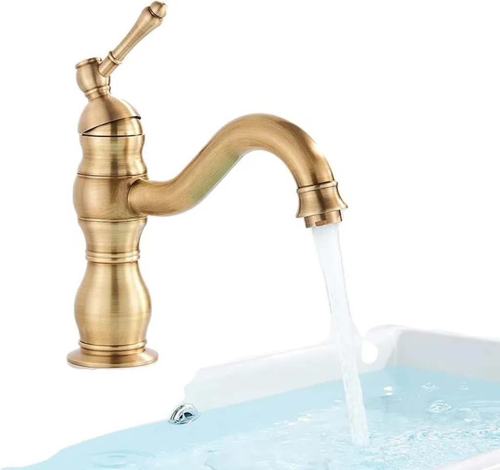 Miscelatore Bagno Ottone Antico Corto | Rubinetto Parete Retrò