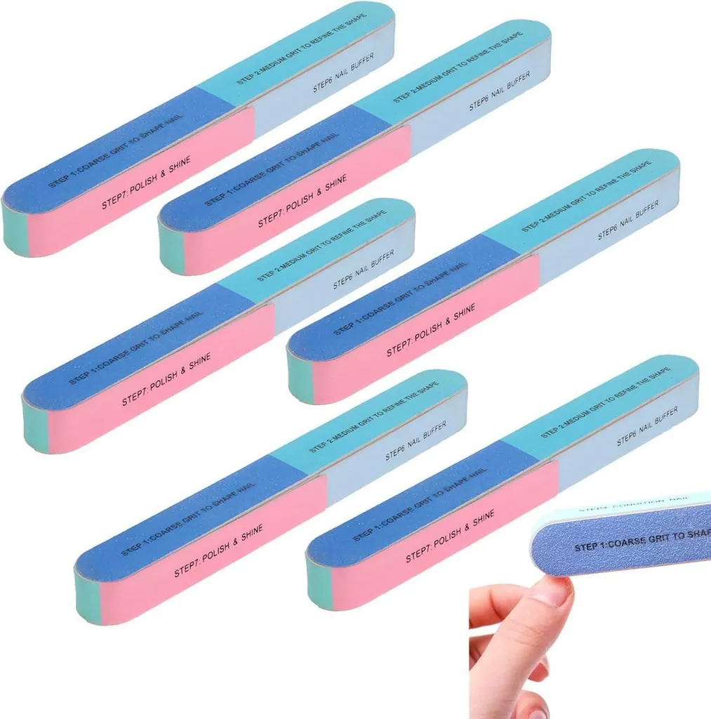Limes à ongles professionnelles pour lisser et polir les ongles naturels x6