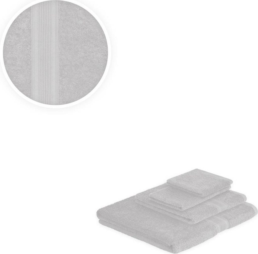 Handtücher Kombi Basis Ergänzungsset 4teilig 500 g/m Frottee Silber