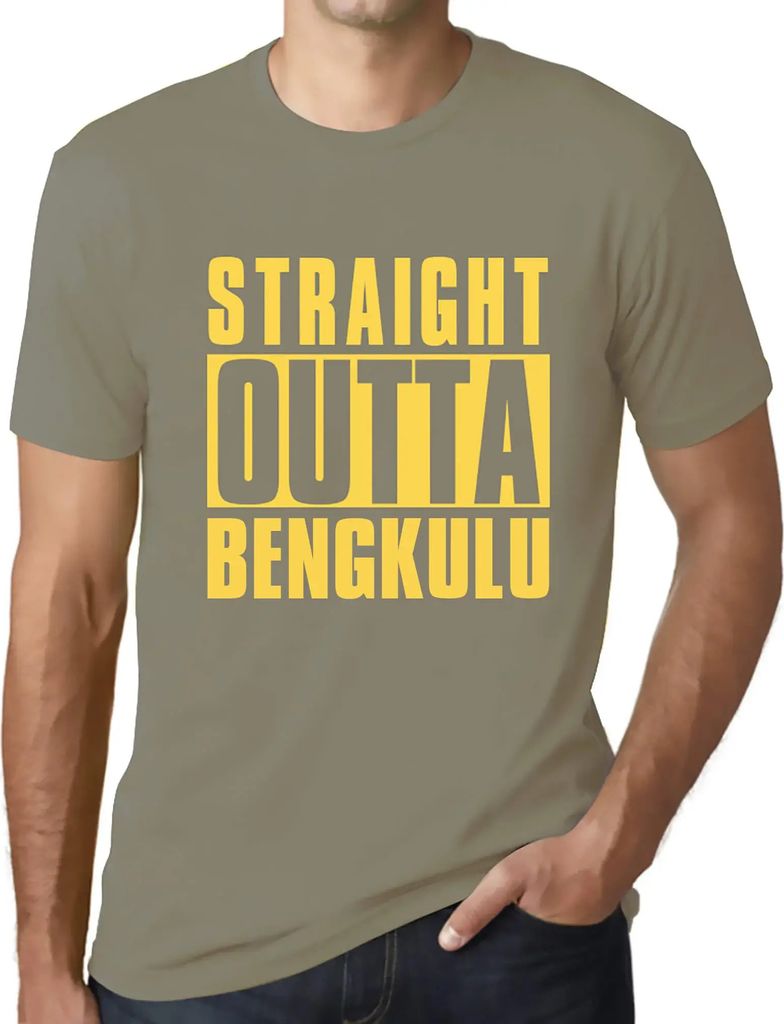 Herren Grafik T-Shirt Direkt aus Bengkulu – Straight Outta Bengkulu – Öko-Verantwortlich Vintage Jahrgang Kurzarm Lustige Druck Geburtstag Ges...