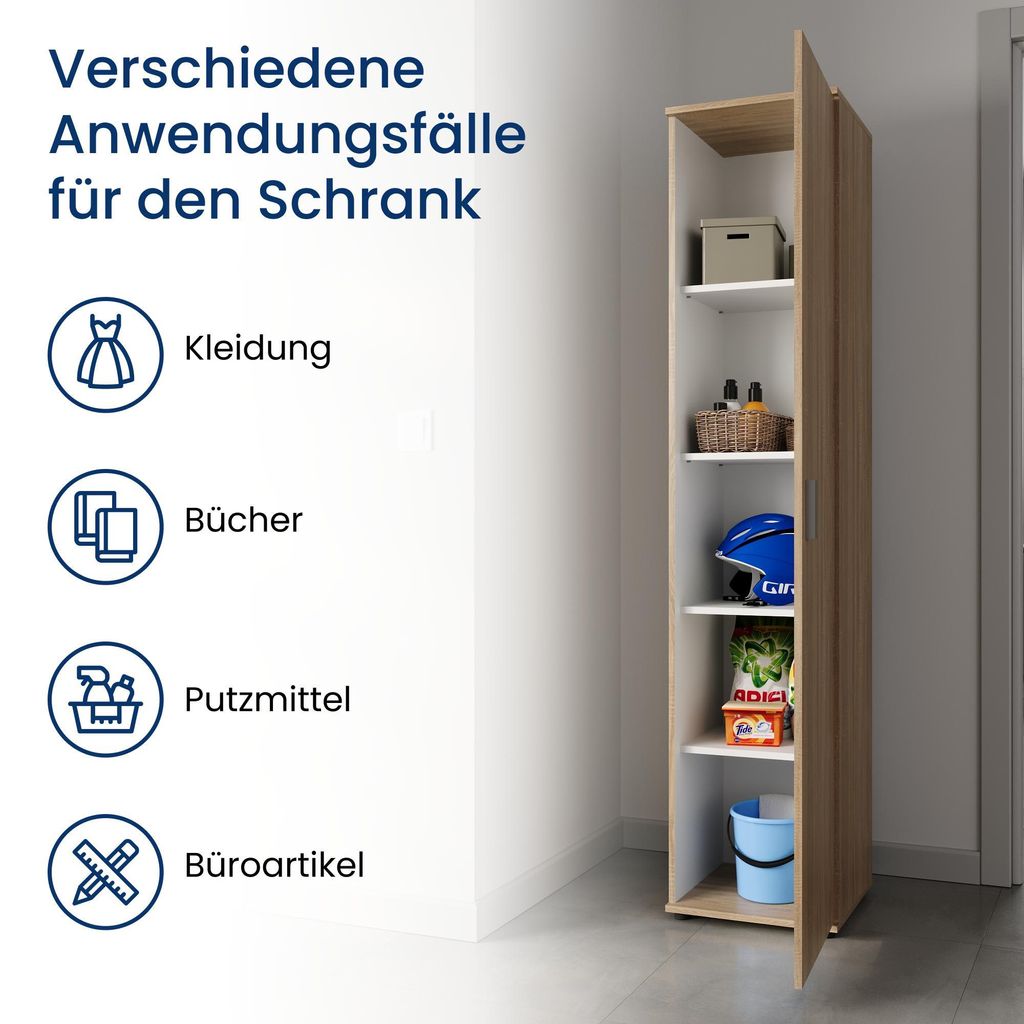 Schmaler Mehrzweckschrank 40 cm breit Sonoma Eiche
