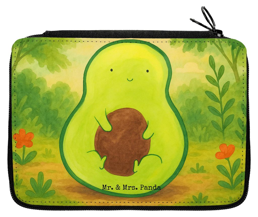 Mr. & Mrs. Panda Bleistiftetui Avocado Kern Design - Weiß - Geschenk, Lächeln, Federmäppchen, Schreibmappe, Etui, glücklich, Federmappe, Spruch...