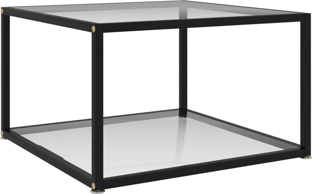 The Living Store Couchtisch Transparent 60x60x35 cm Hartglas
