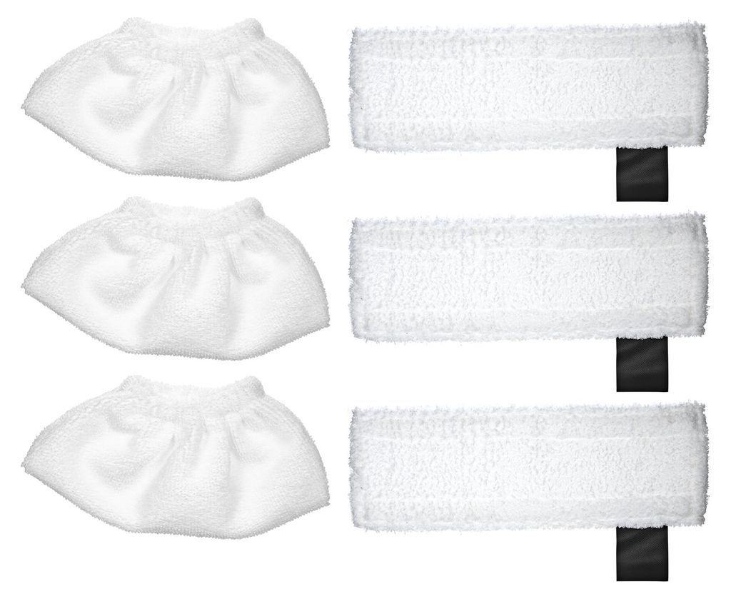 6 Pack -Stoff -Set -Wischkissen Ersatz für Karcher SC2/ SC3/ SC4/ SC5 -Zubehör (3 Lag -Düsenabdeckungen und 3 Mikrofaser -Pads)