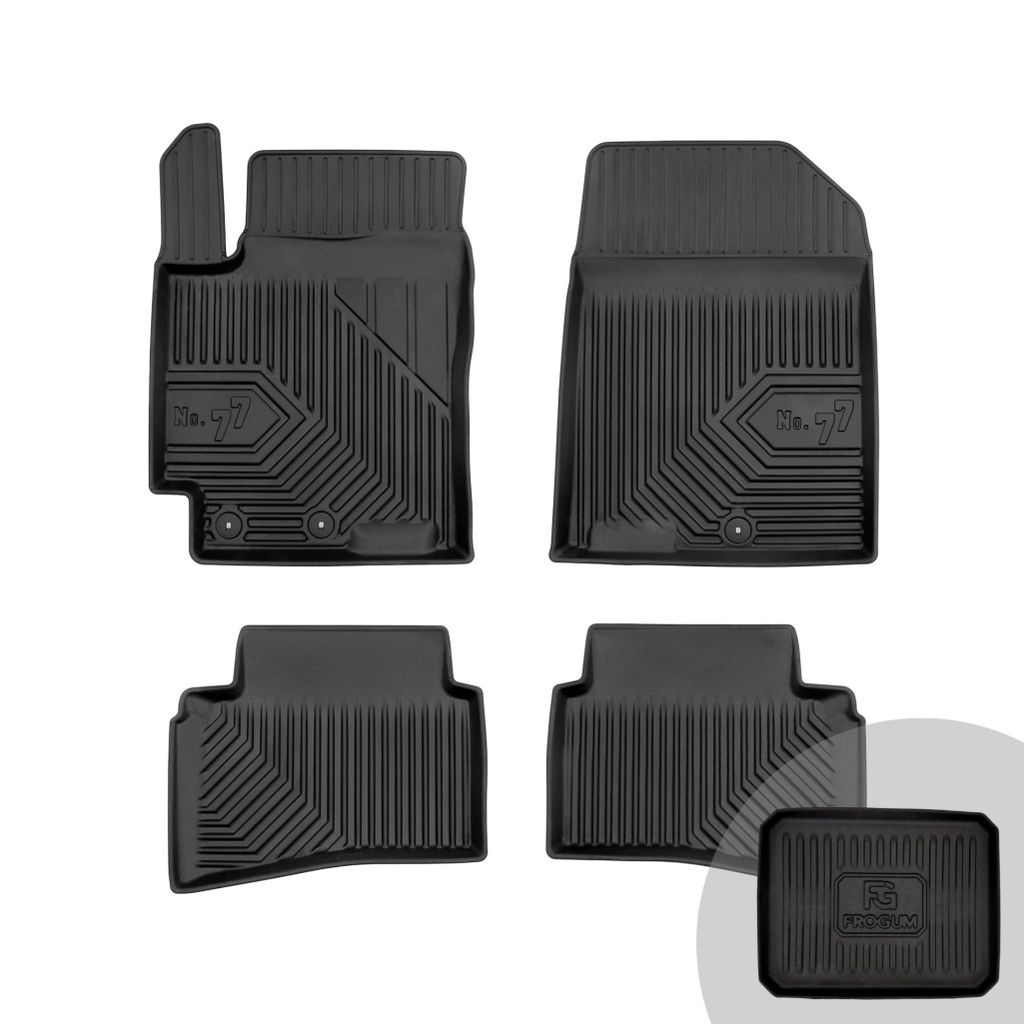 FROGUM No.77 Gummimatten Ganzjahresset von Auto Fußmatten Autofussmatten für Kia Rio IV 2017-2020, für Kia Stonic ab 2017