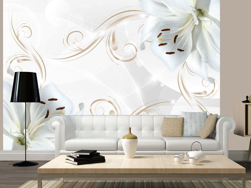 Vlies Fototapete 400x280 cm Tapeten Wandtapete XXL Abstrakt Ornament Blumen b-A-0095-a-b