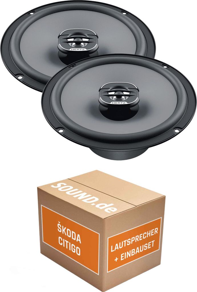 Lautsprecher Boxen Einbaupaket vorne Hertz Hertz X 165 passend für Skoda Citigo | 2x Tief-Mitteltöner mit integriertem Hochtöner 220W MAX