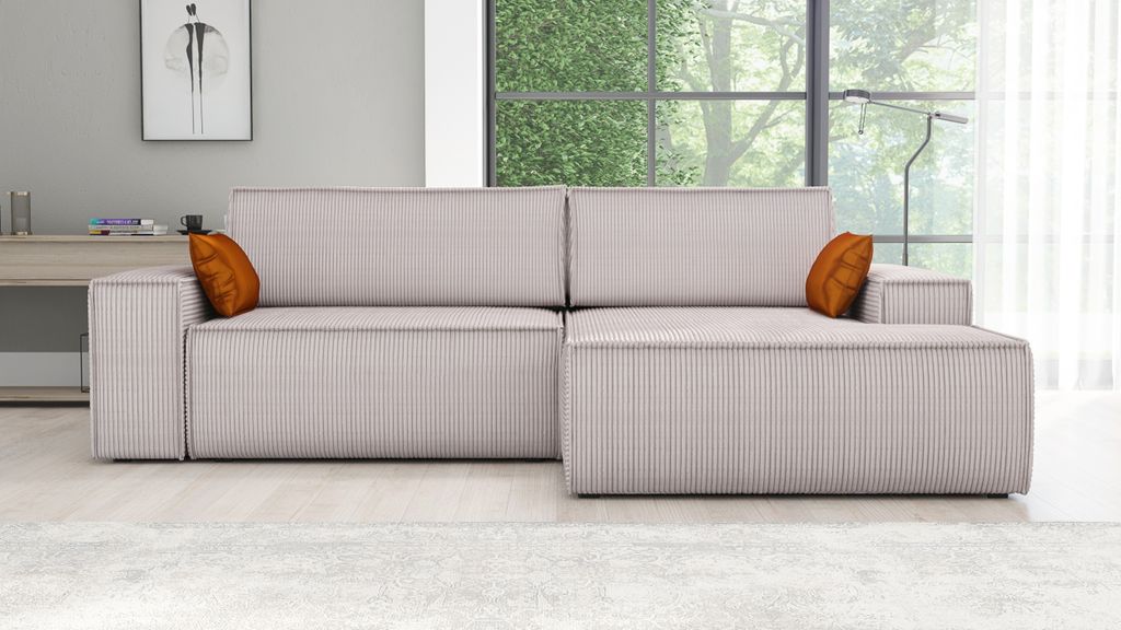 Ecksofa TOR mit Schlaffunktion. Farbe: Dove.