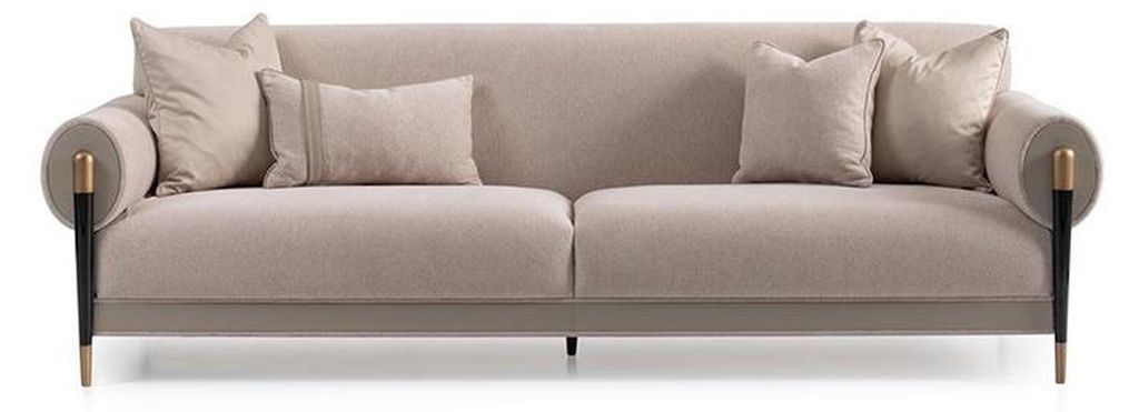 Stoffsofa Dreisitzer Sofa 3 Sitzer Polstersofa Modern Design Beige Neu