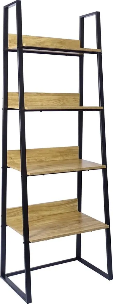 Bibliothèque étagère métal noir et bois d'érable 60 cm Naturel Blackframe