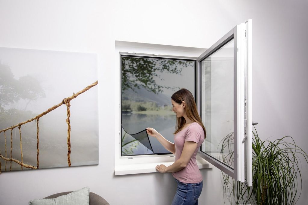 Primaster Fliegengitter Open-Up 130 x 150 cm anthrazit/anthrazit kürzbar