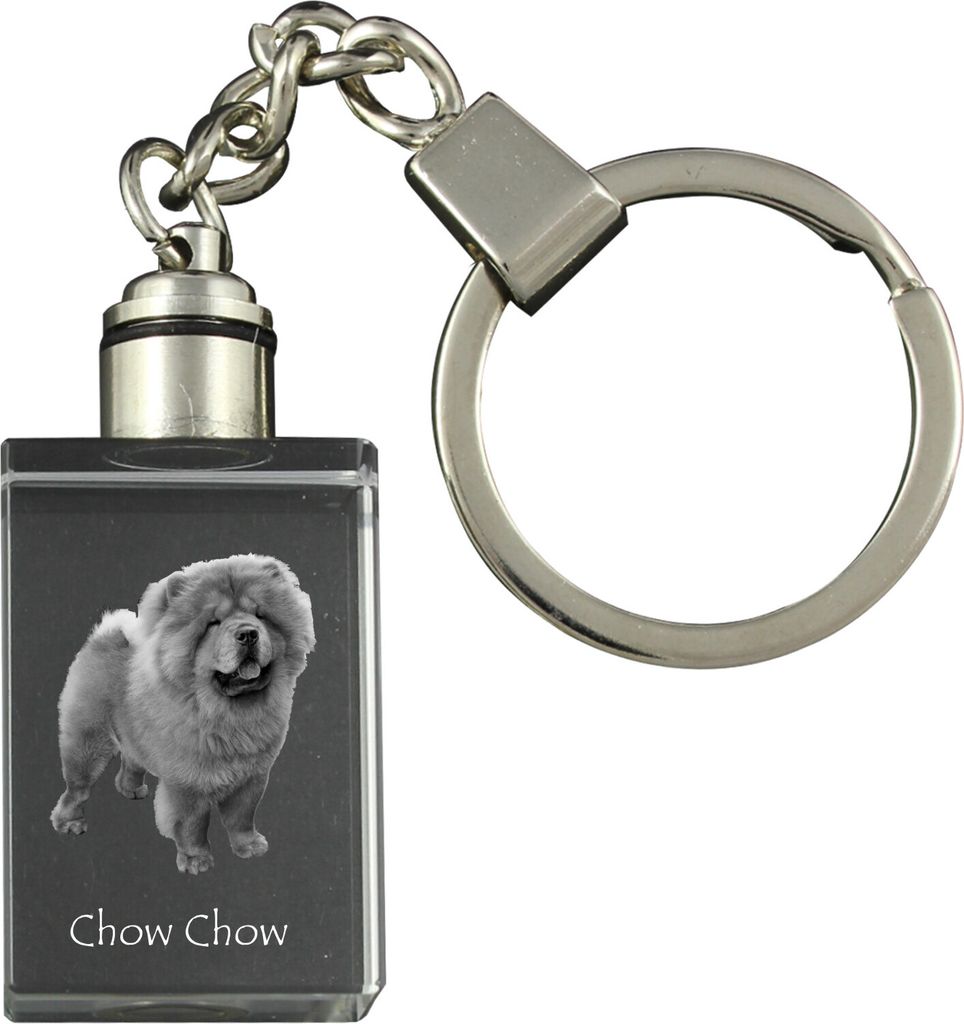 Chow Chow - Schlüsselanhänger aus Kristall mit Hundefoto, beleuchteter Schlüsselanhänger, einzigartiges Geschenk der Marke Art-Dog