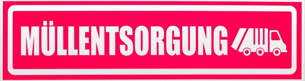 Kiwistar Müllentsorgung Müllauto invertiert Magnetschild Schild magnetisch - 30cm Neonpink - Magnetfolie für Auto PKW Kfz