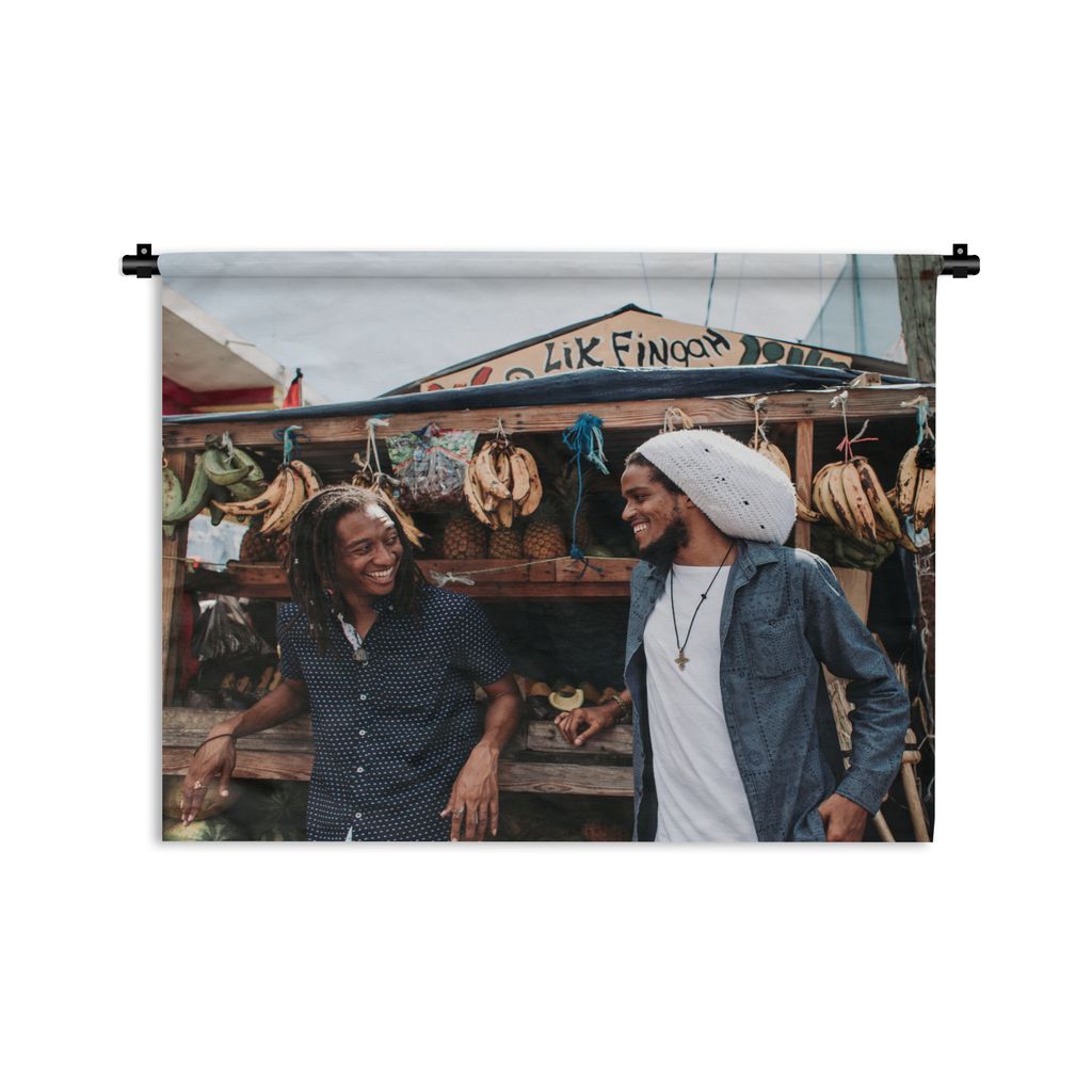 Wandteppich Wandbehang Zwei jamaikanische Männer 90x67.5 cm Tapisserie Dekoration Wandtuch