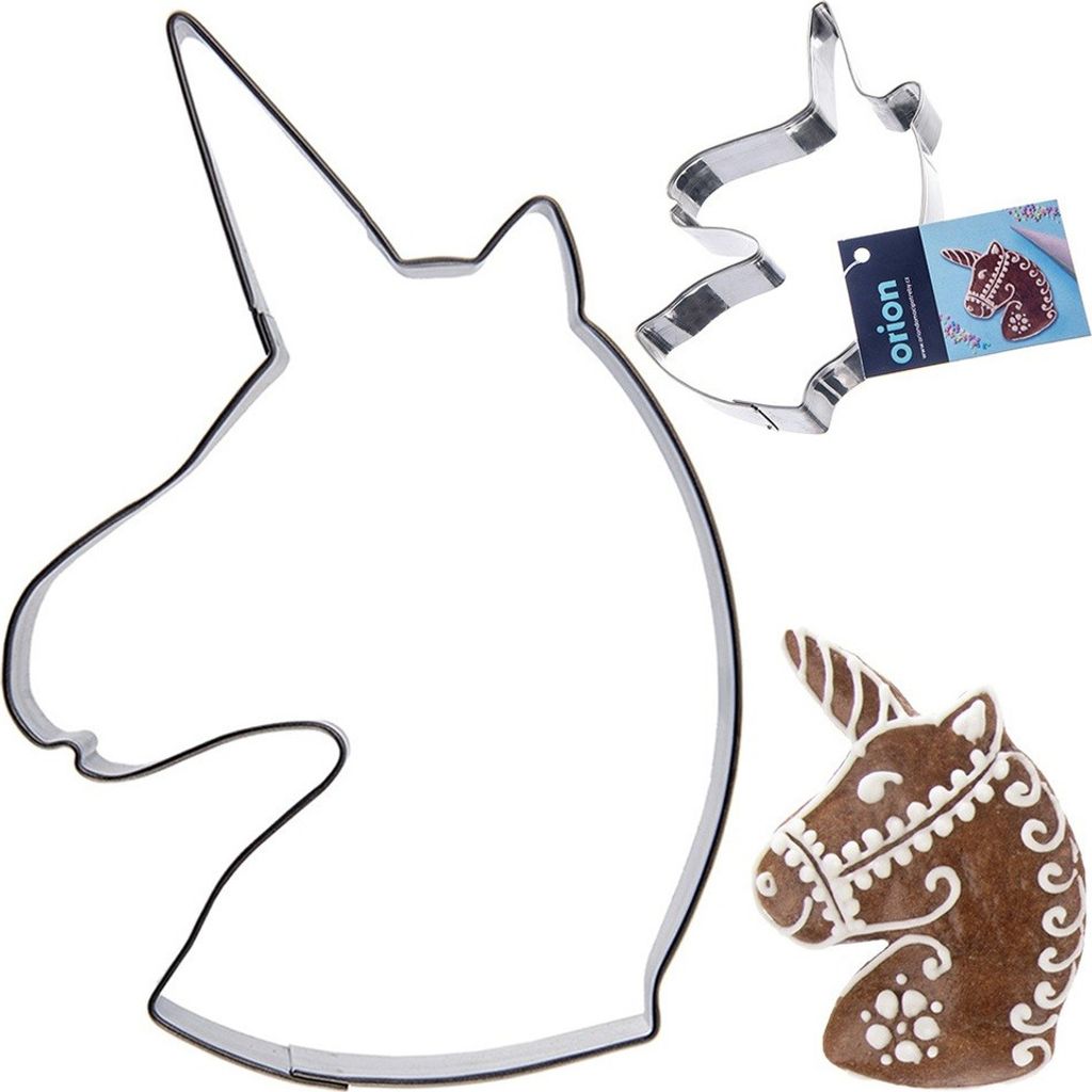 Orion Einhorn-Ausstechform Keksausstecher Ausstecher für Kekse Lebkuchen aus Edelstahl Einhorn 9 cm