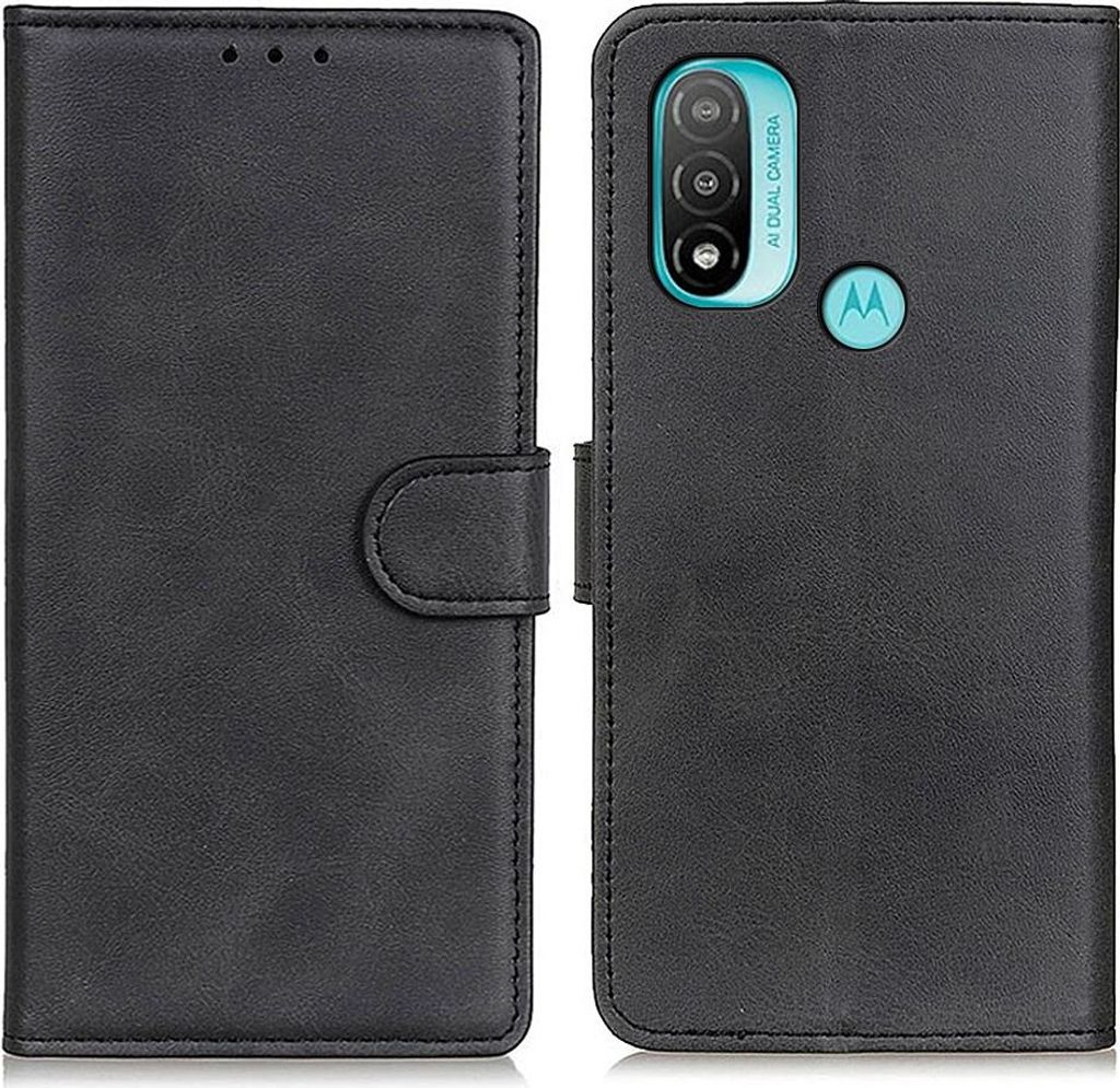 Motorola Moto E20 / E40 Hülle - Coverup Luxus Klapphülle - Schwarz
