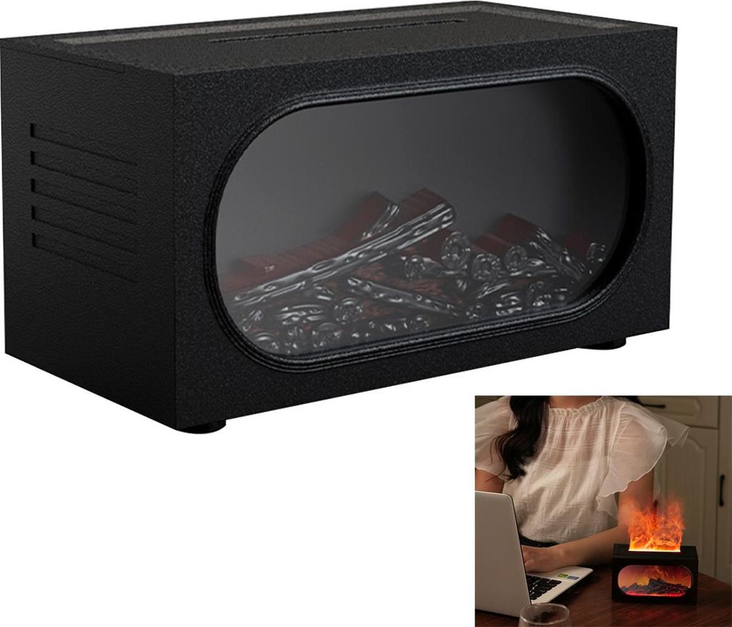 3D Kaminflamme Aroma Diffuser – Luftbefeuchter mit Produktbild 