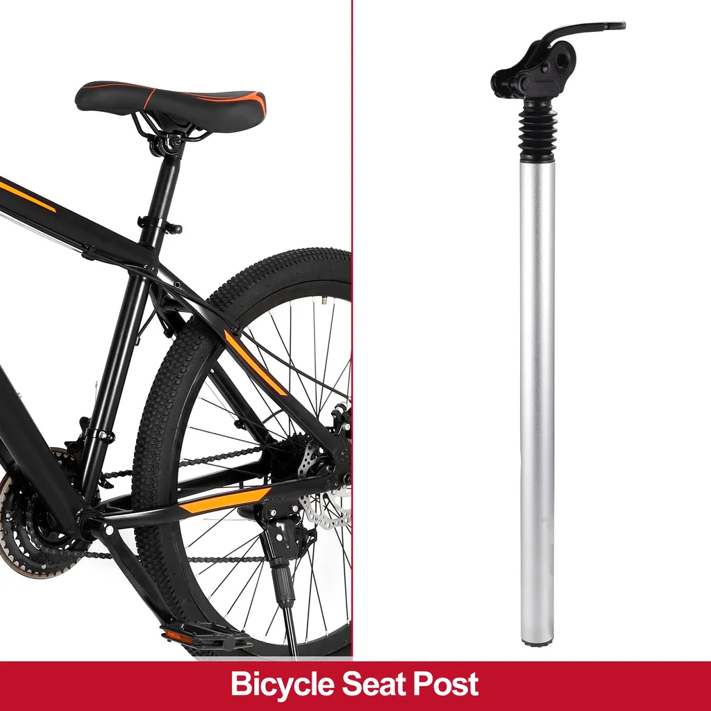 Tige de selle réglable 31.8 x 550mm argentée pour vélo de ville et VTT