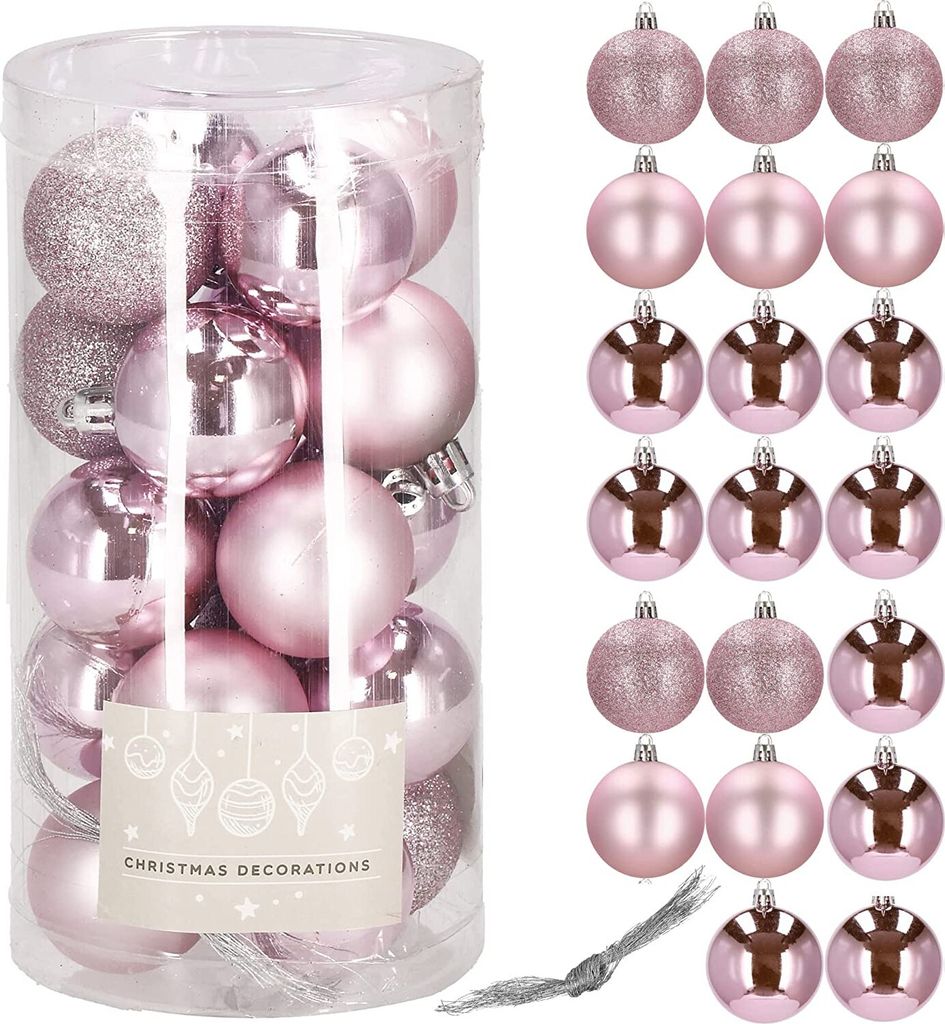 Weihnachtskugel, 20 Stück, Set, _ 4 cm, bruchsicher, Glitzer, Matt, Weihnachtsdekoration, Weihnachtsbaum, Kunst-Kugel