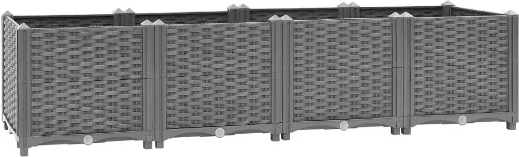 Lit surélevé 160x40x38 cm en polypropylène anthracite pour jardin