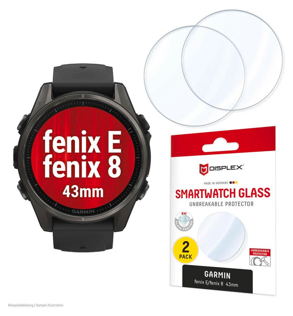 Displex 9H Schutzfolie Garmin fenix E/fenix 8 (43mm), 2 Produktbild 