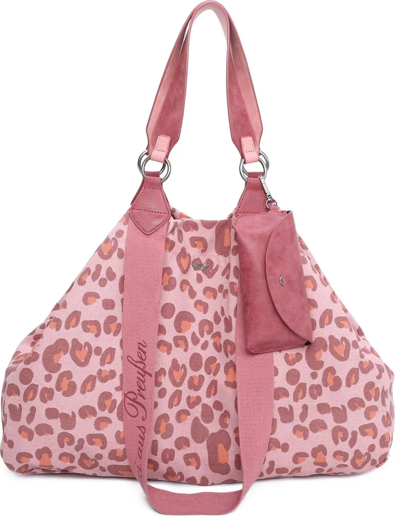 Fritzi aus Preußen Izzy Bag Sac à Épaule en Canvas Motif Leo Brick Rose