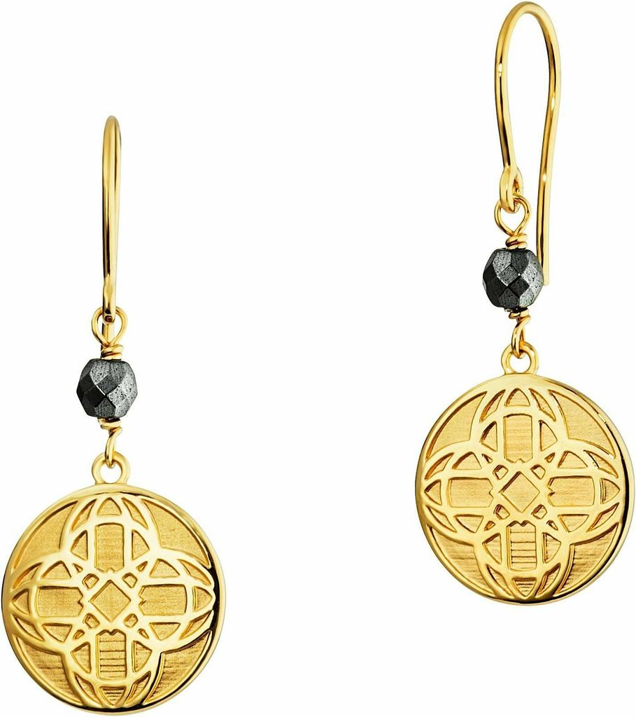 cai Ohrring 925/- Sterling Silber 3,9cm gelb Hämatit Produktbild 