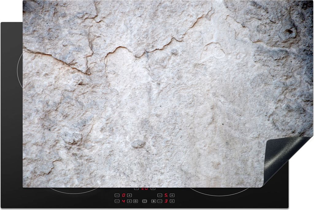 KitchenYeah Herdabdeckplatte Nahaufnahme eines weißen Steins , 81x52cm, Küche Deko, Glaskeramikkochfeld Herdabdeckung, Abdeckplatte fùr Kochfeld