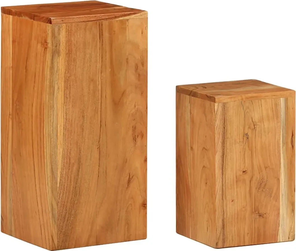 Tables d'appoint robustes en acacia pour stabiliser vos objets déco - 2 pcs