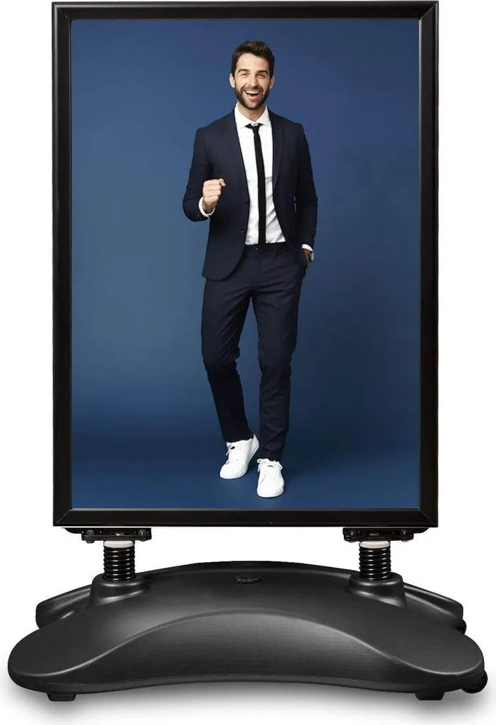 Support affiche A1 extérieur Hampton noir anti-vent et pluie durable