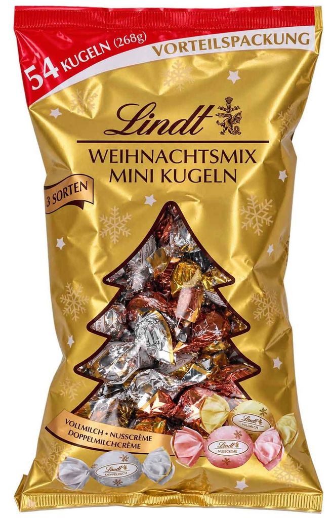 Lindt XXL Christmas Mix Mini Balls Glamour 3 assortiti 268g Immagine del prodotto 