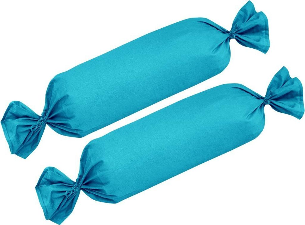 Bettwaren-Shop Single Jersey Kissenbezug Ulm 2er Pack 15x40 cm für Nackenrollen türkis