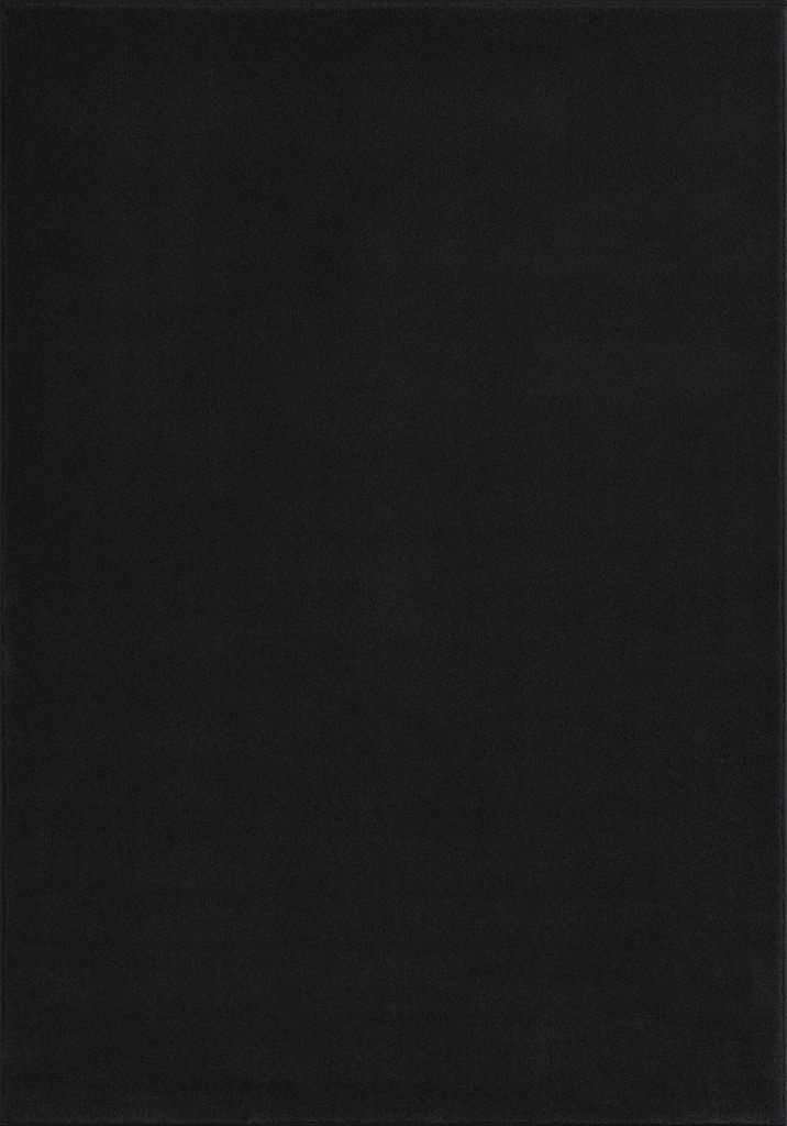 Hochflor Shaggy Teppich Wohnzimmer Langflor Einfarbig Uni Schwarz