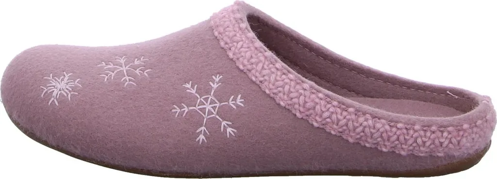 Pantoufles en Laine Haflinger Everest Snowflake Rose Taille 39
