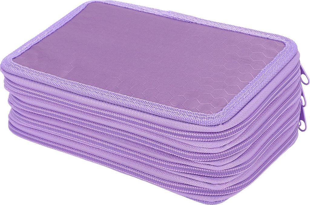 Oxford Federmäppchen Tragbare Stofftasche in Uni-Farbe 72 Fächer Organizer 4 Fächer Tragbare Wasserfarbenpinsel-Tasche Lila