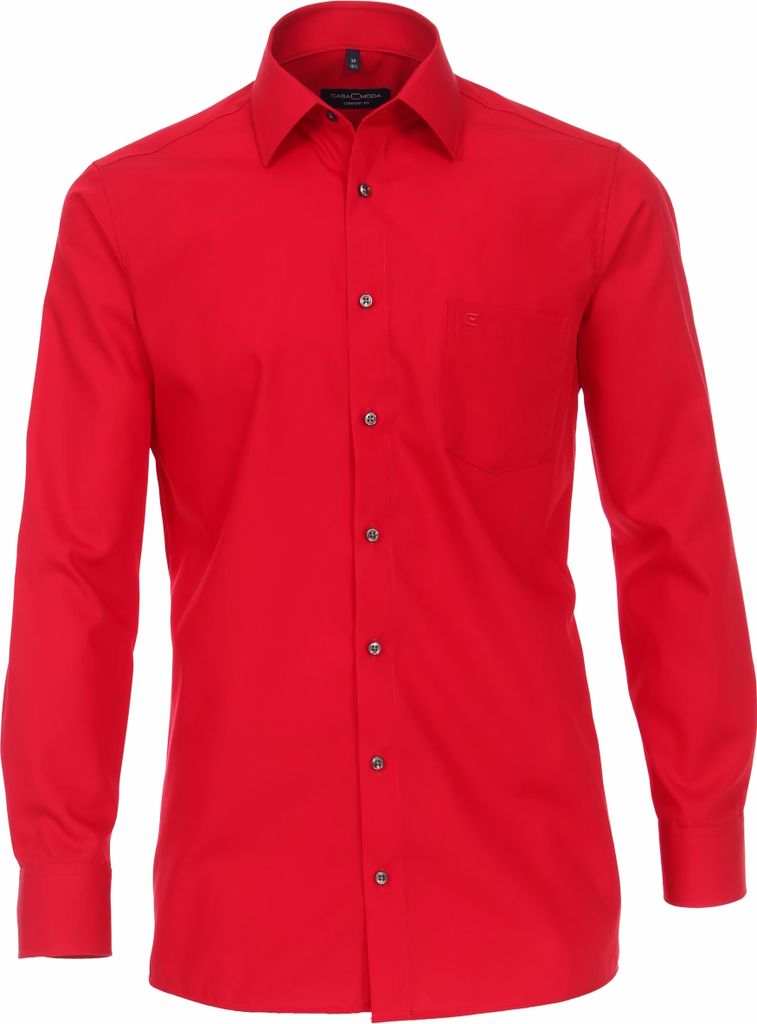 CASAMODA Herren Businesshemd Langarm Kent Comfort-Fit Rot Produktbild 