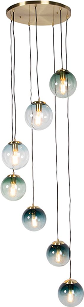 Qazqa Bliss Stehlampe Art Deco - Messing Mit Rosa Glas, 120 Cm, Dimmbar, E27, Für Wohnzimmer & Schlafzimmer