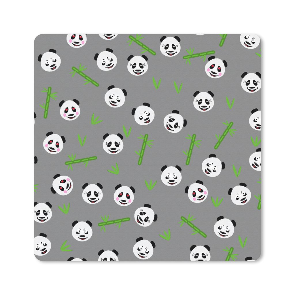 MuchoWow Mauspad Mousepad Panda - Bambus - Entwurf 20x20 cm - Mousepads - Maus Mat - Pad - Mausunterlage - Desk Mat - Bureauartikeln
