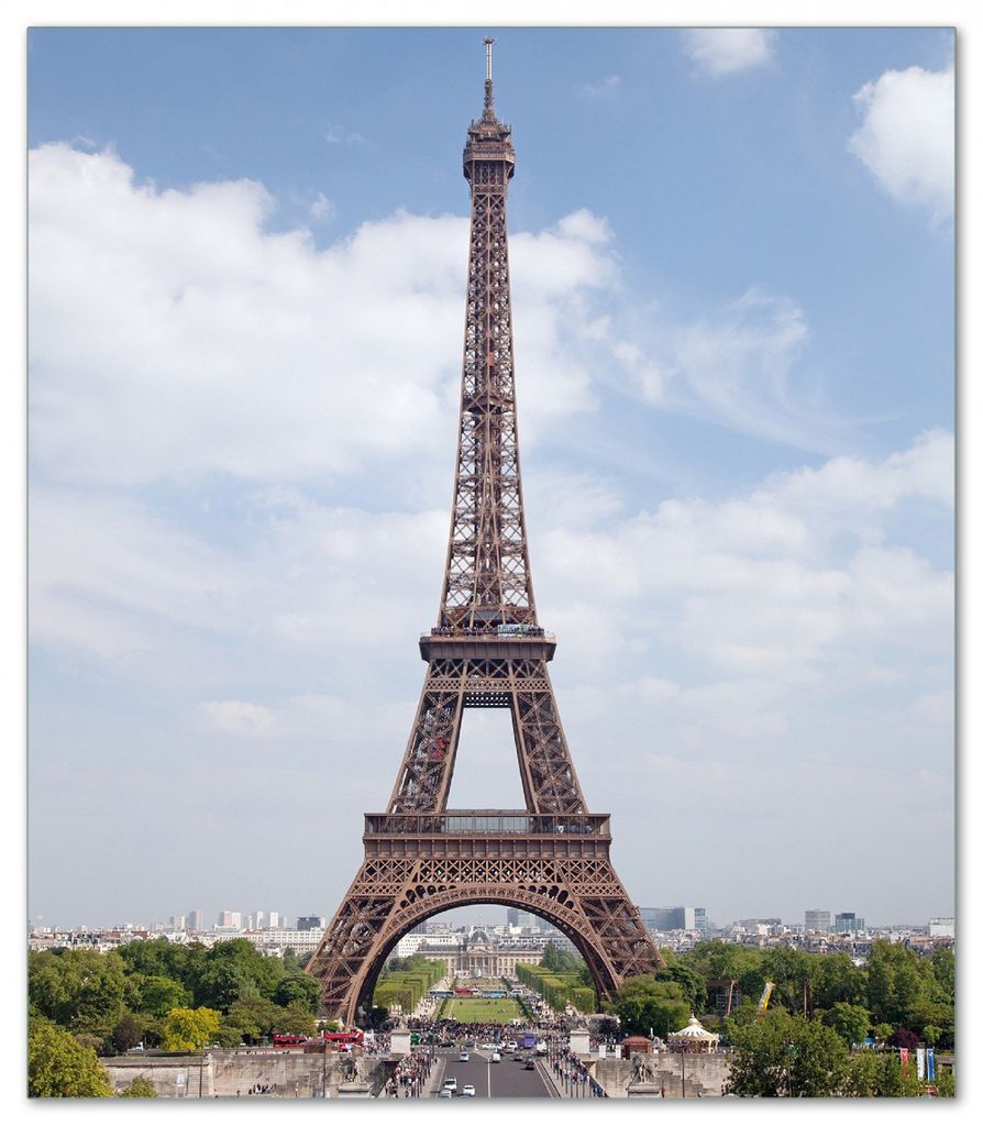 Wallario Herdabdeckplatte aus Glas, Größe 52 x 60 cm 1-teilig, Motiv Eiffelturm in Paris