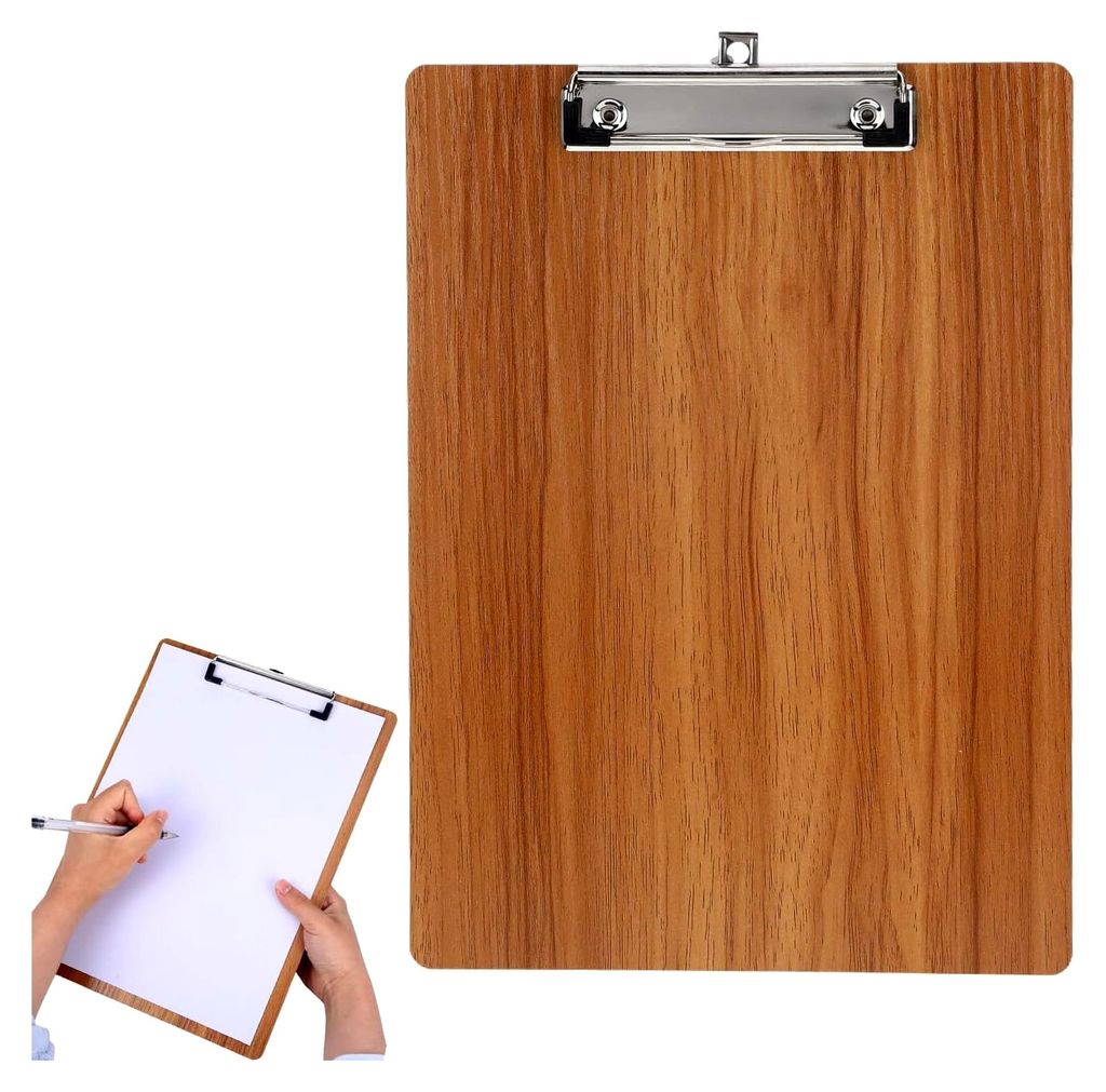 Klemmbrett A4 aus Holz, Klemmbretter A4 mit Klammer für tägliche Notizen, zur Organisation von Quittungslisten und täglichen Aufgaben, geeignet ...