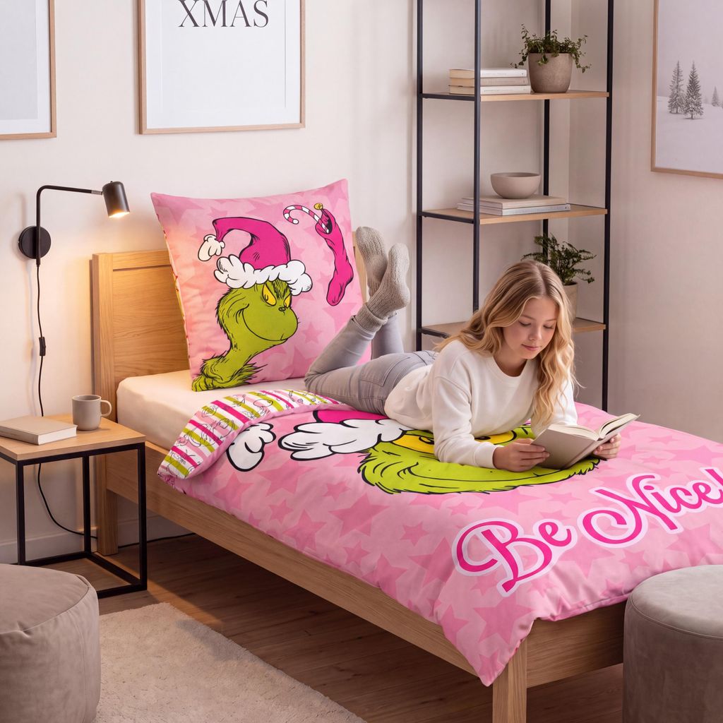 Der Grinch Bettwäsche 135x200 cm Weihnachten Be Nice
