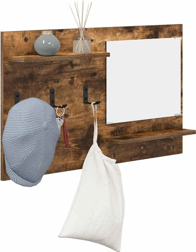 Comodino Sottile a Muro Rovere Affumicato 90x50 - Ottimizzazione Spazi - 2