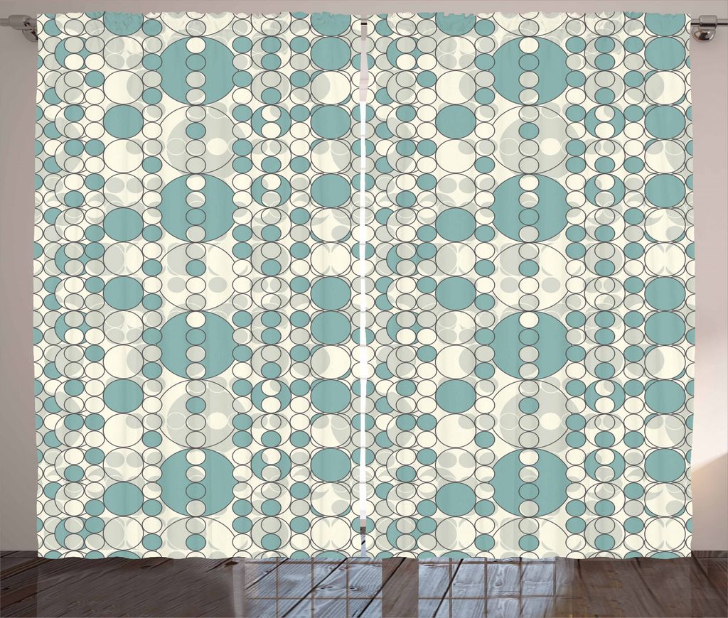 ABAKUHAUS Geometrisch Rustikaler Vorhang, Pale tonte Lattice, Wohnzimmer Universalband Gardinen mit Schlaufen und Haken, 280 x 245 cm, Pale Teal Beige