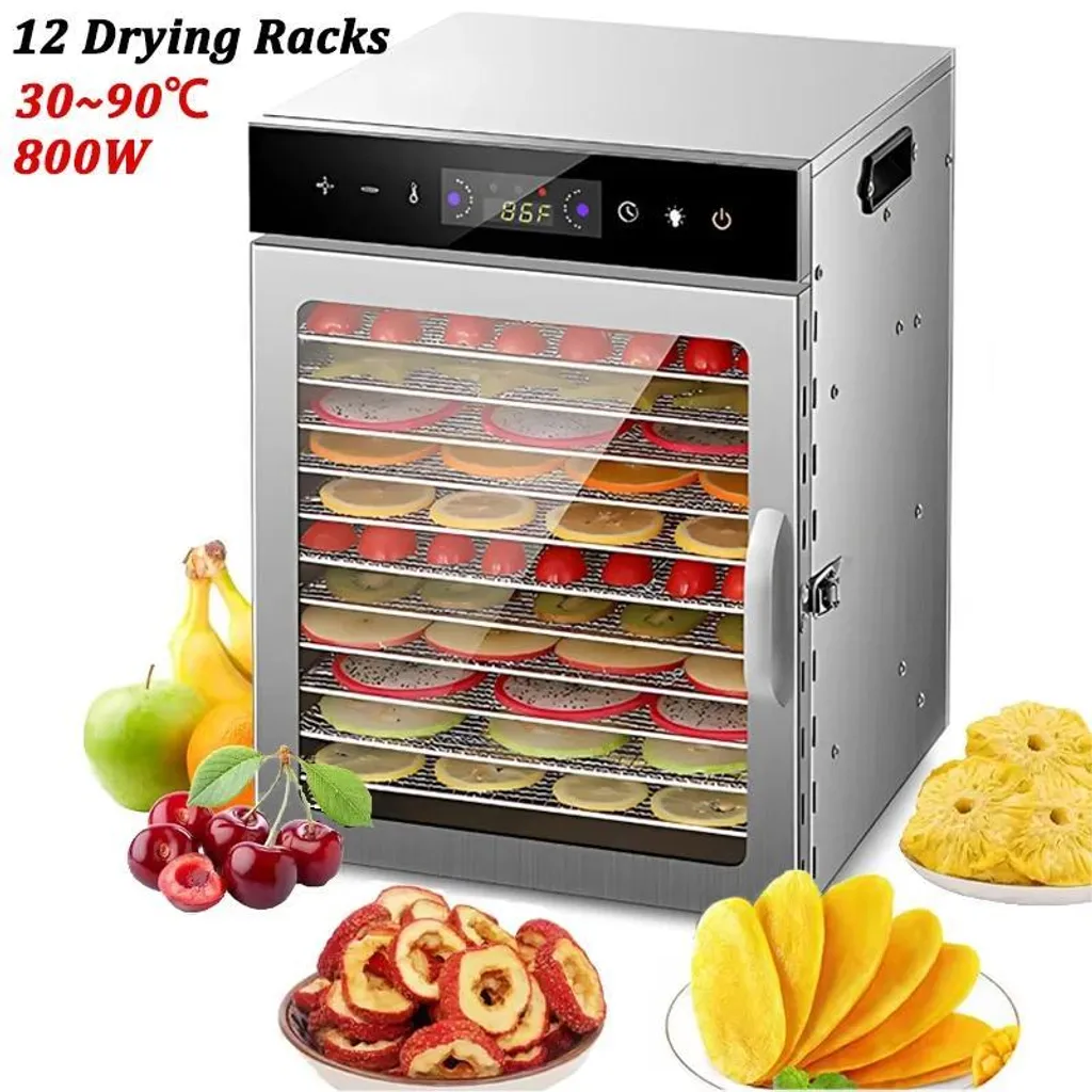 Déshydrateur alimentaire 12 niveaux pour viande séchée et fruits - 800W