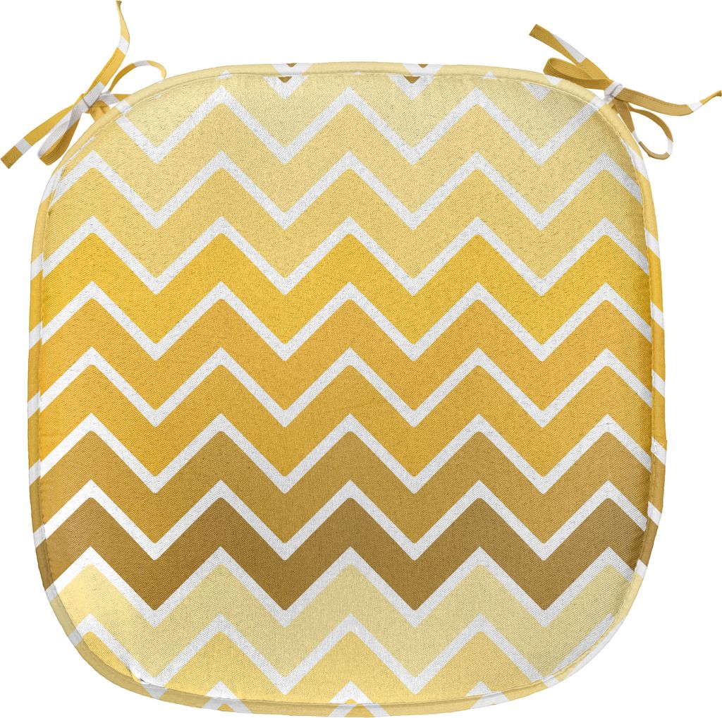 ABAKUHAUS Winkel Polster für Esszimmerstühle, Chevron Zigzag Ombre, Dekoratives wasserfestes Kissen mit Riemen für Küchensitze, 40 cm x 40 cm, ...
