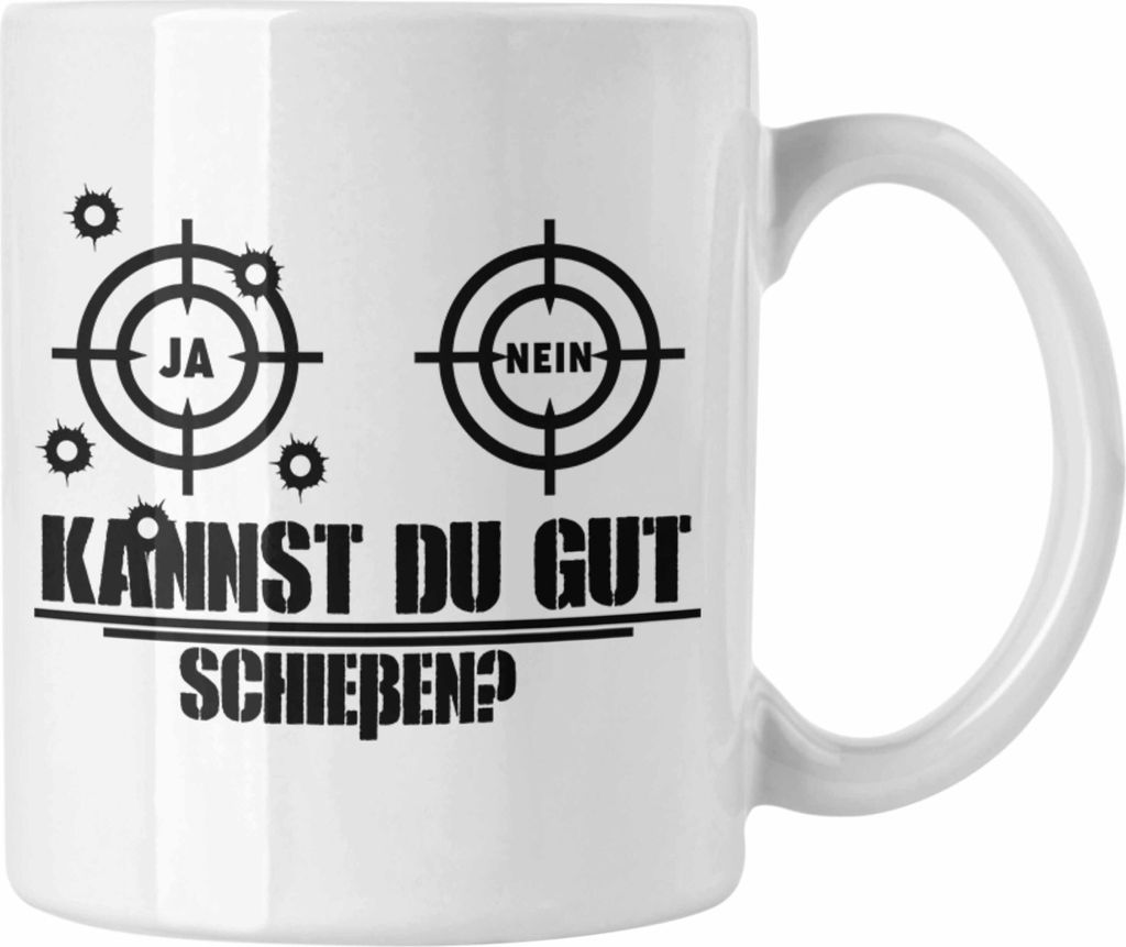 Trendation - Sport-Schütze Tasse Geschenk Schützenfest Geschenkidee Schießsportler Spruch (Weiß)