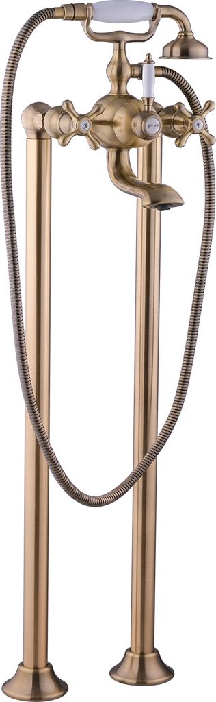 PaulGurkes Standarmatur Retro Messing Bronze Antik für freistehende Badewannen