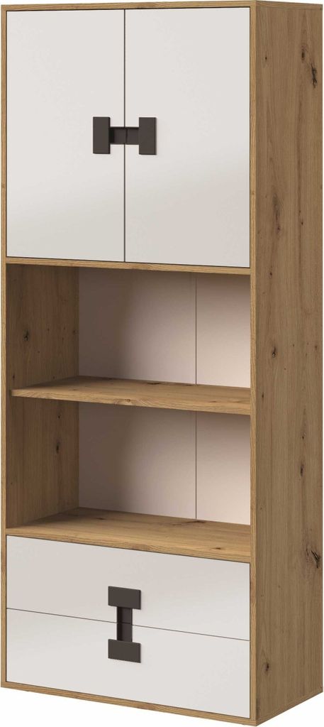 Kaiser Möbel Kinderschränke Jugendzimmer Kinderzimmer Regal 80/191/40 cm INDEX Weiss/Eiche