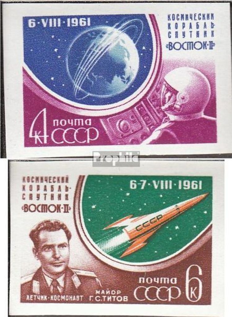 Briefmarken Sowjetunion 1961 Mi 2521B-2522B (kompl.Ausg.) gestempelt Raumschiff Wostock II