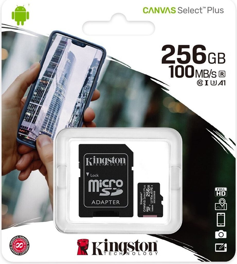 Kingston R100 256 GB microSDXC, Speicherkarte, (UHS-I U3, Produktbild 